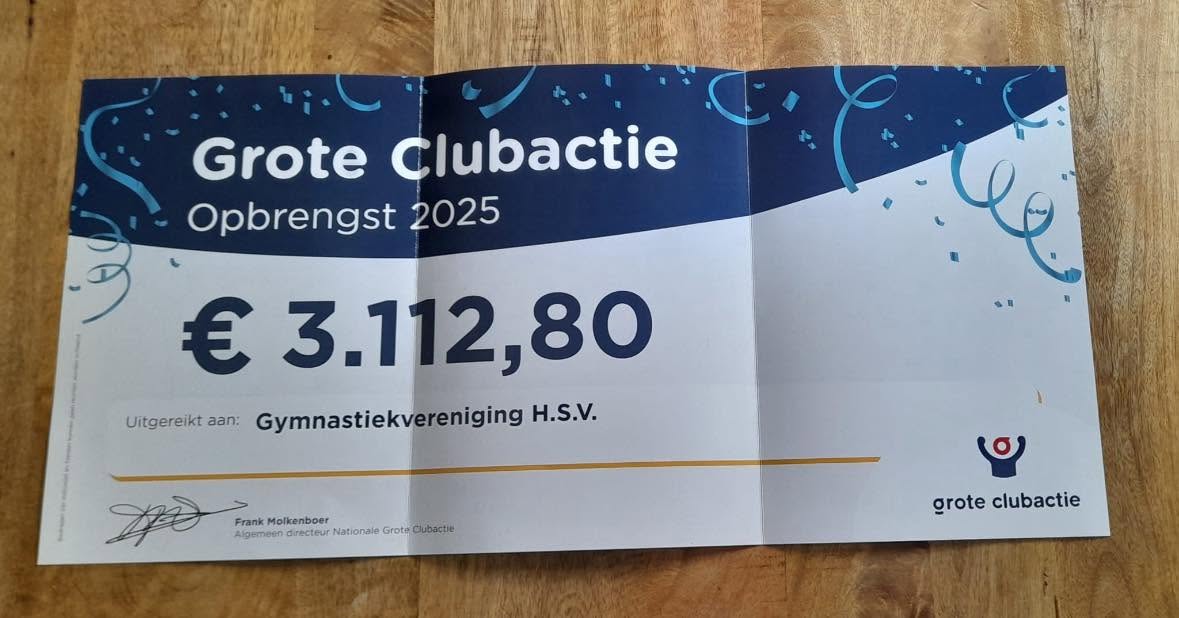 Grote Clubactie 2025: opbrengst van € 3.112,80 voor HSV Hardegarijp
